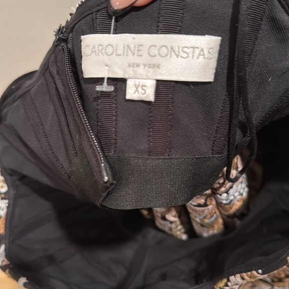 Caroline Constance Floral Embroidered Strapless Bustier Dress XS - Picture 5 of 8